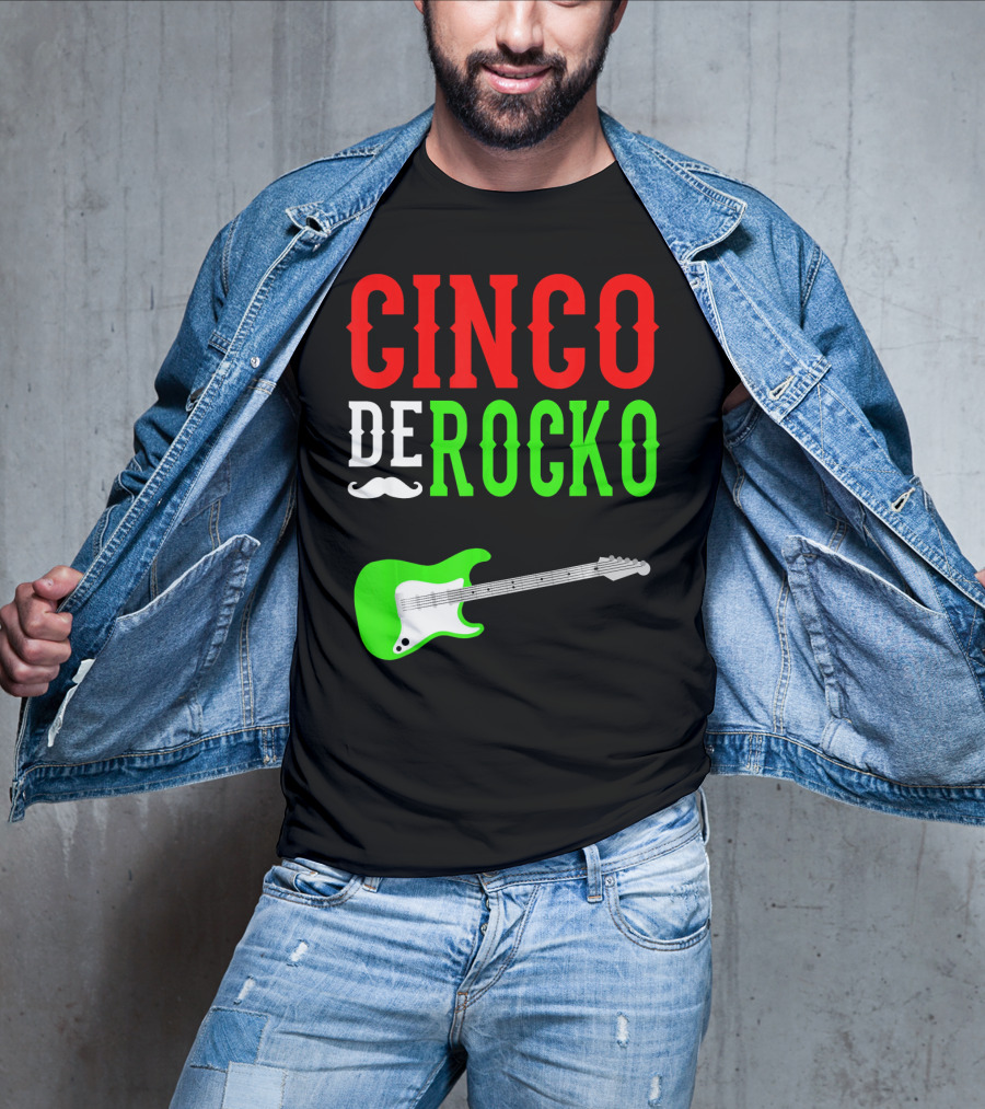 Cinco De Rocko Funny Rock N Roll Mexico T-Shirt