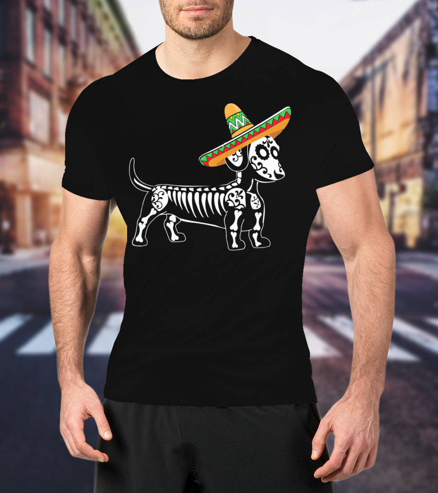 Dachshund Cinco De Mayo Skeleton Dog Sombrero Mom Pet Do T-Shirt