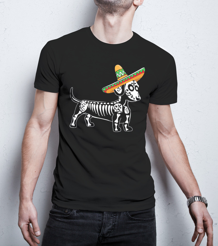 Dachshund Cinco De Mayo Skeleton Dog Sombrero Mom Pet Do T-Shirt