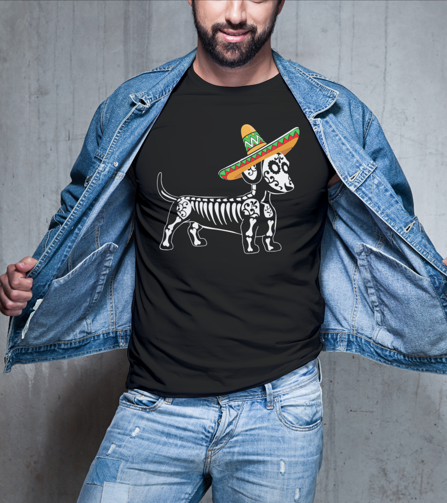 Dachshund Cinco De Mayo Skeleton Dog Sombrero Mom Pet Do T-Shirt