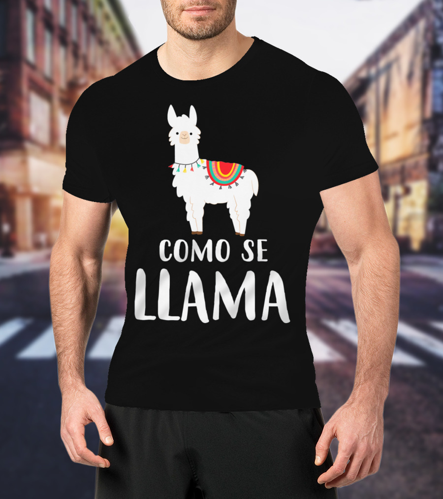 Cinco De Mayo Como Se Llama Llama With Colorful Blanket T-Shirt