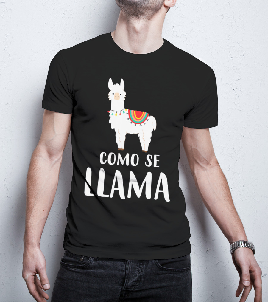 Cinco De Mayo Como Se Llama Llama With Colorful Blanket T-Shirt