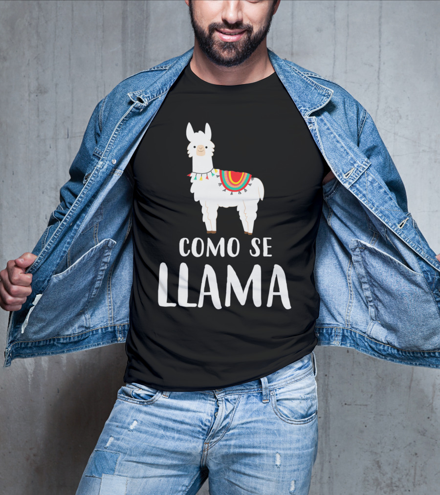 Cinco De Mayo Como Se Llama Llama With Colorful Blanket T-Shirt