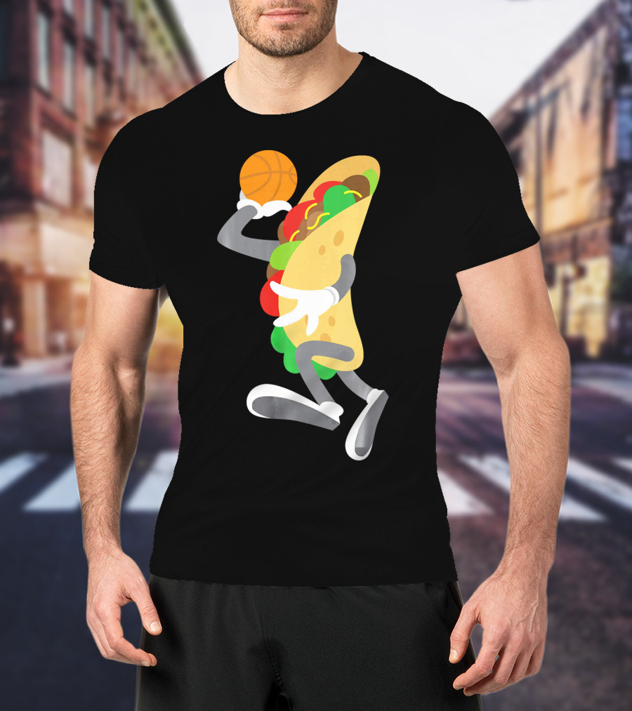 Cinco De Mayo Taco Dunking Basketball Fun T-Shirt