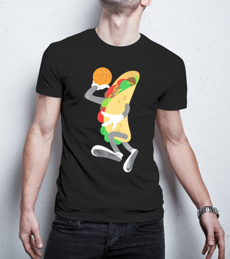 Cinco De Mayo Taco Dunking Basketball Fun T-Shirt