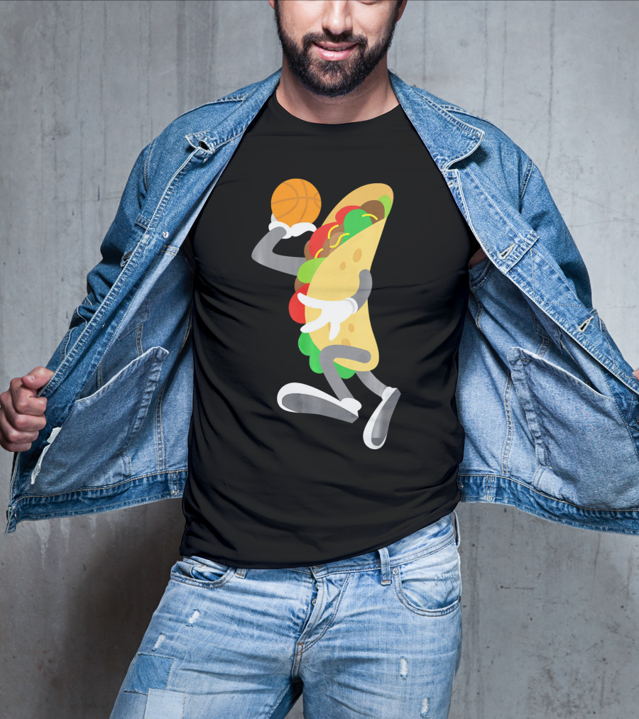 Cinco De Mayo Taco Dunking Basketball Fun T-Shirt