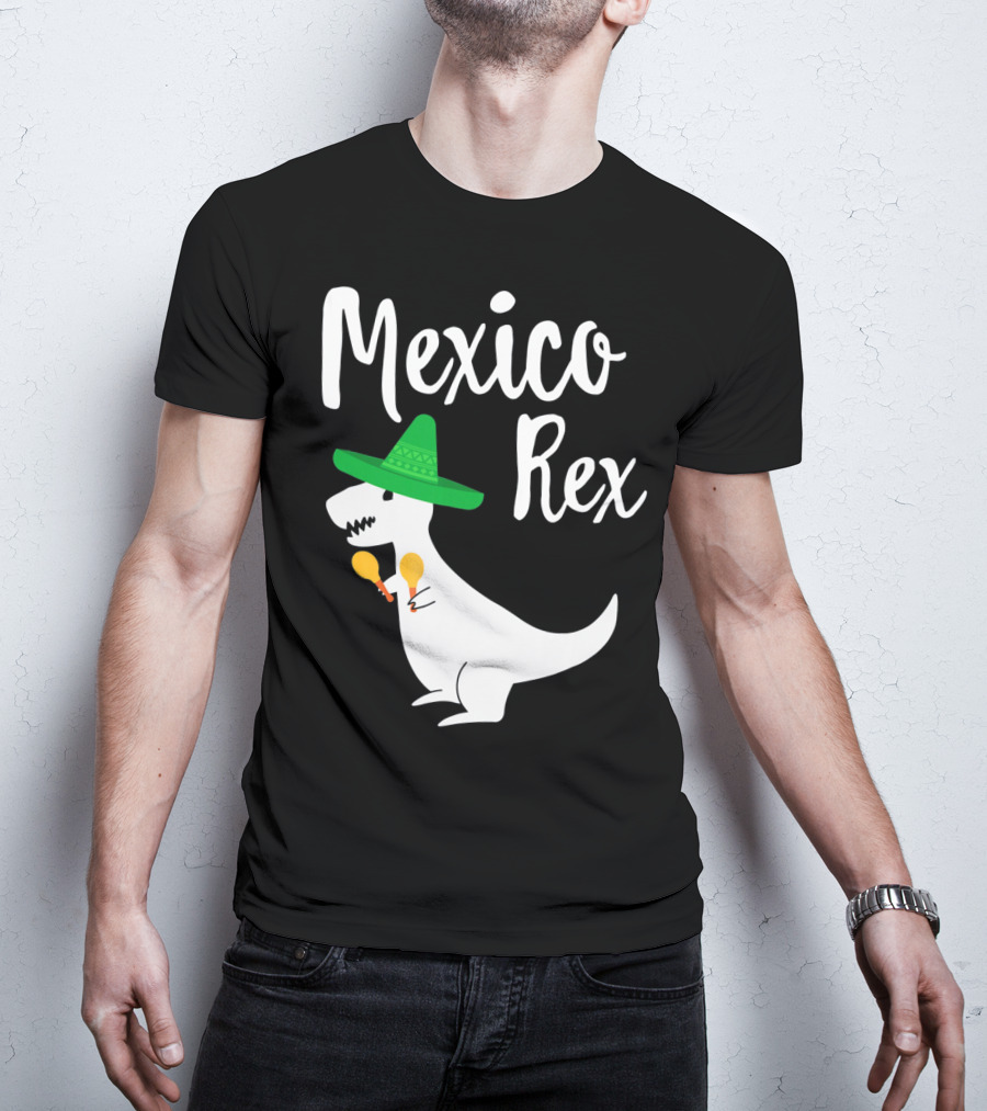 Mexico Rex Sombrero Maracas Cute Dinosaur Pun T-Shirt
