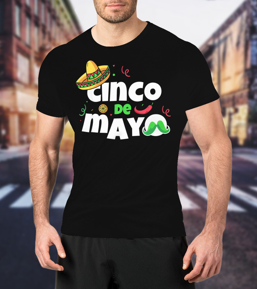 Cinco De Mayo Sombrero Pepper Fiesta T-Shirt
