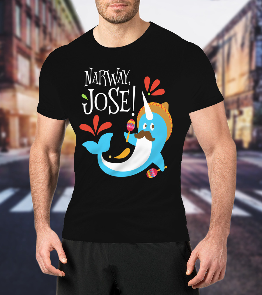 Narway Jose Narwhale Sombrero Maracas Fiesta Fun T-Shirt