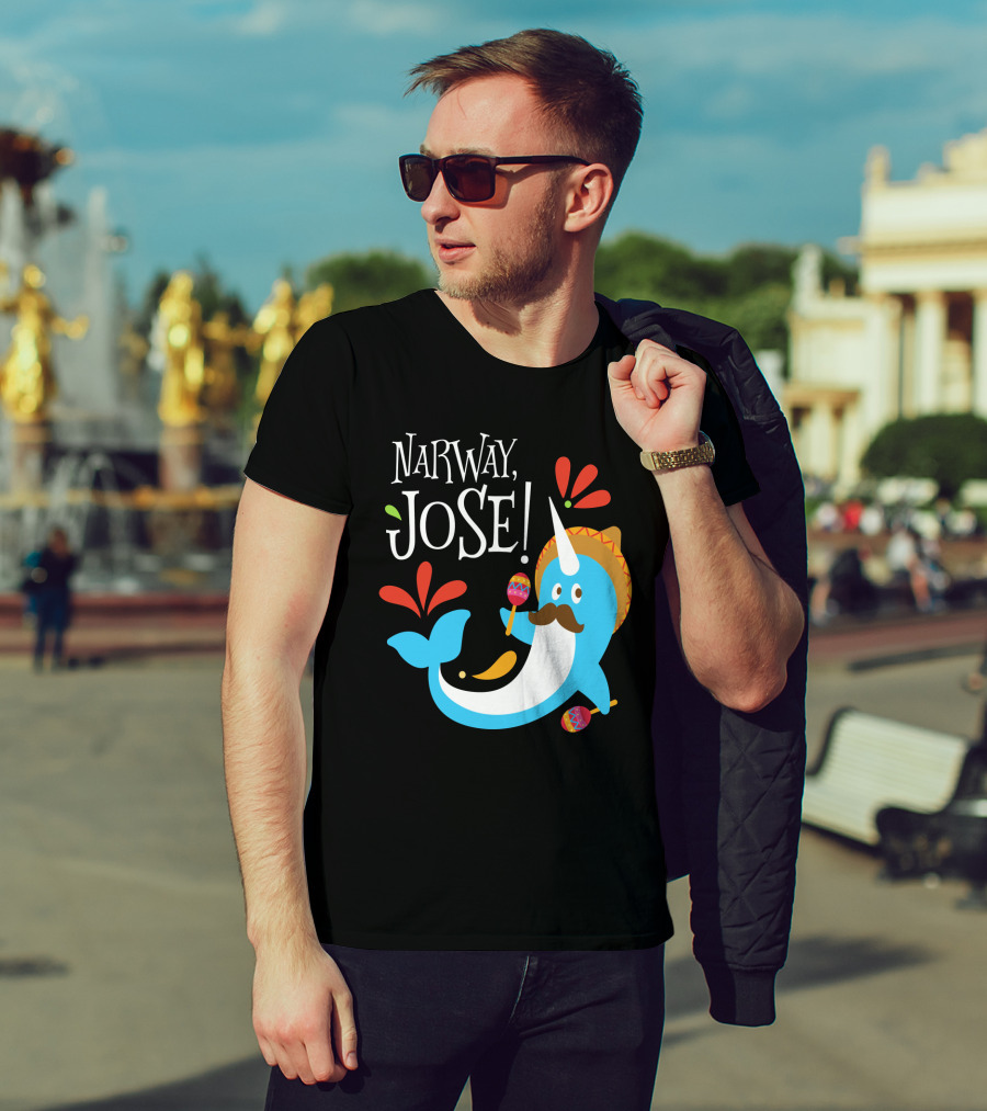 Narway Jose Narwhale Sombrero Maracas Fiesta Fun T-Shirt