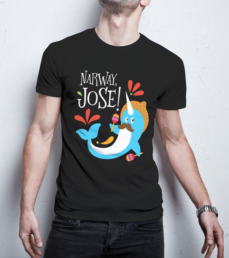 Narway Jose Narwhale Sombrero Maracas Fiesta Fun T-Shirt