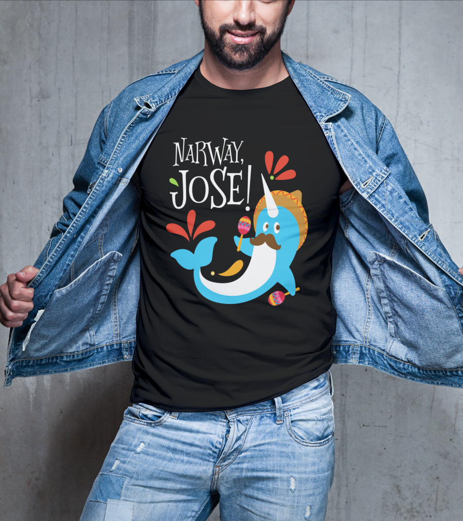Narway Jose Narwhale Sombrero Maracas Fiesta Fun T-Shirt