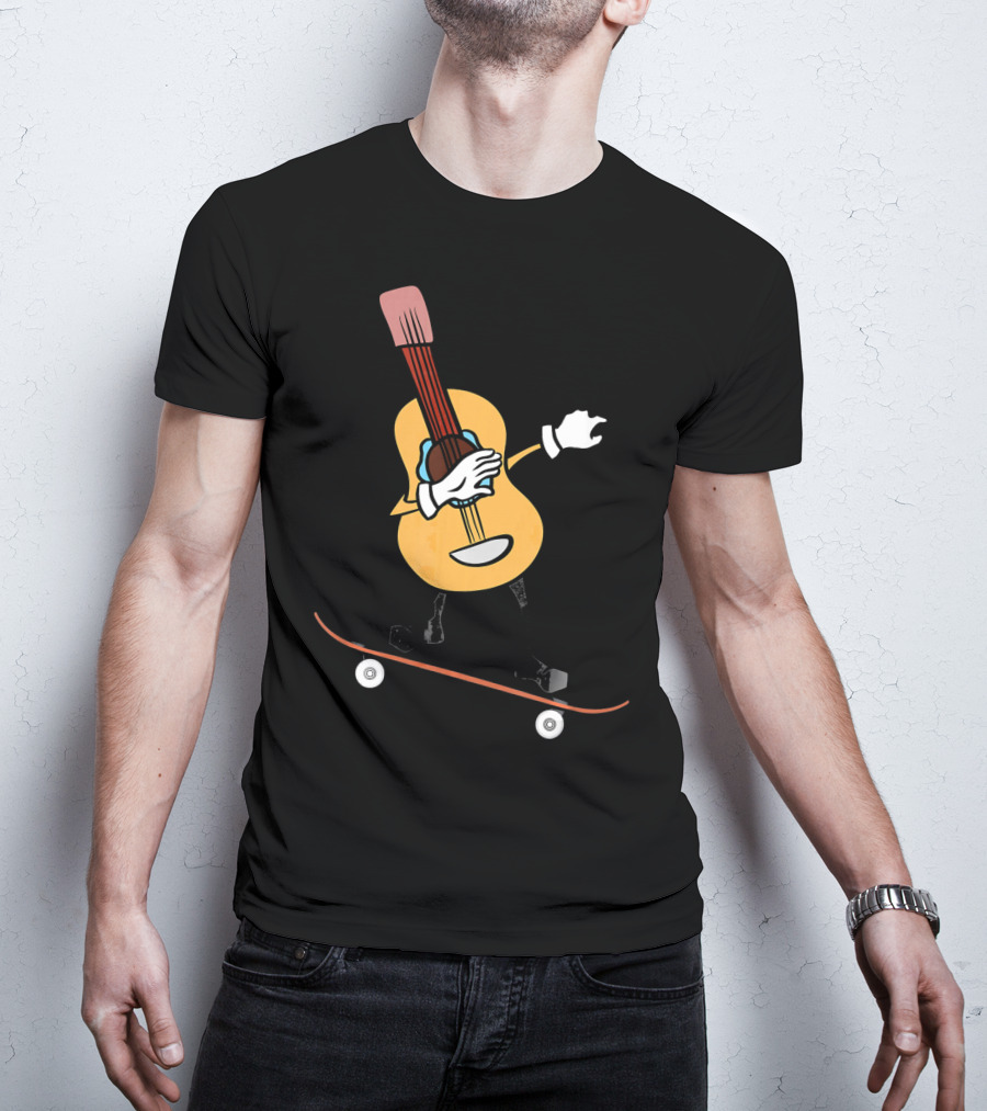 Skateboard Cinco De Mayo Funny Mexico Guitar Riding T-Shirt