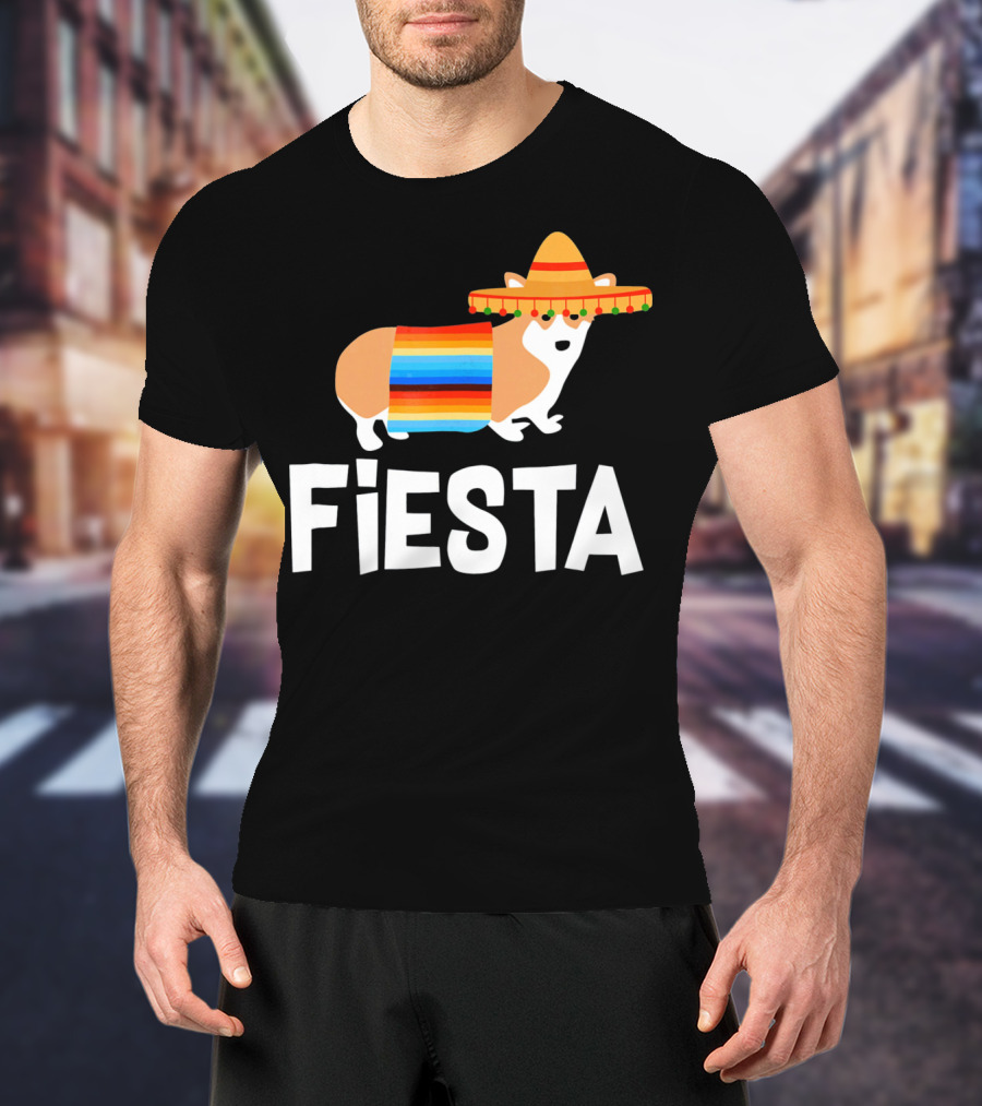 Fiesta Corgi Sombrero Cinco De Mayo T-Shirt