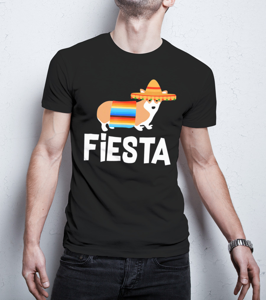 Fiesta Corgi Sombrero Cinco De Mayo T-Shirt