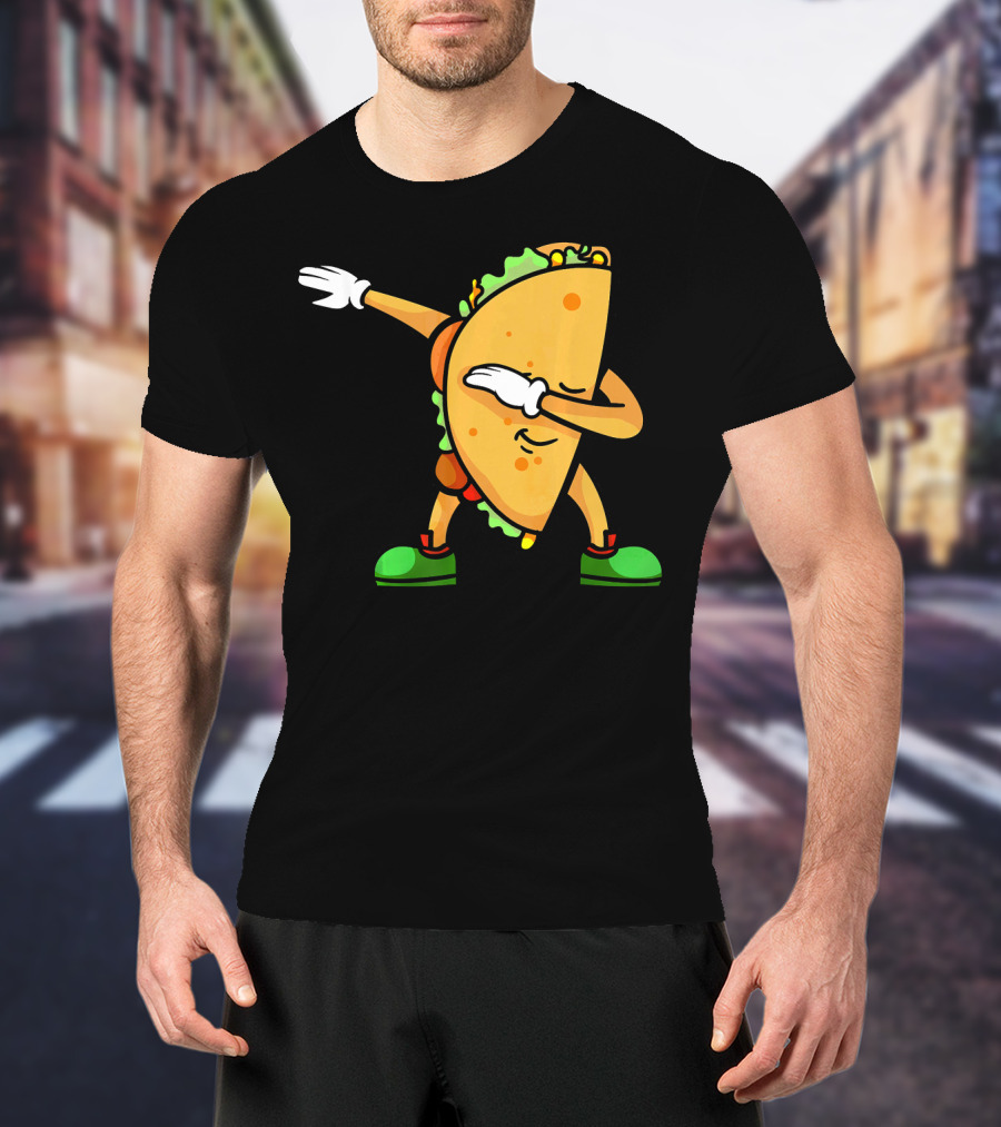 Funny Dabbing Taco Mexican Cinco De Mayo Fiesta T-Shirt