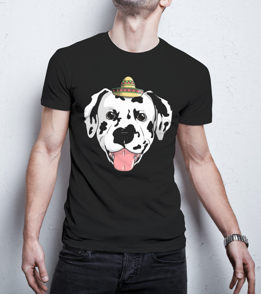 Dalmatian Dog Sombrero Fiesta Cinco De Mayo Fun T-Shirt