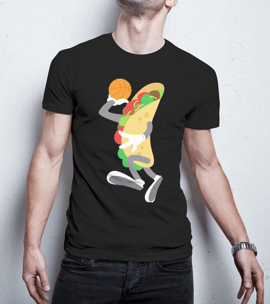 Taco Basketball Dunking Funny Mexican Cinco De Mayo T-Shirt