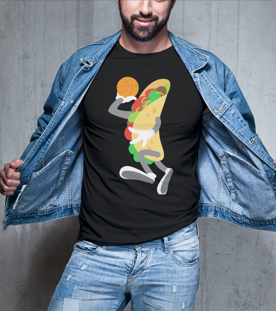 Taco Basketball Dunking Funny Mexican Cinco De Mayo T-Shirt