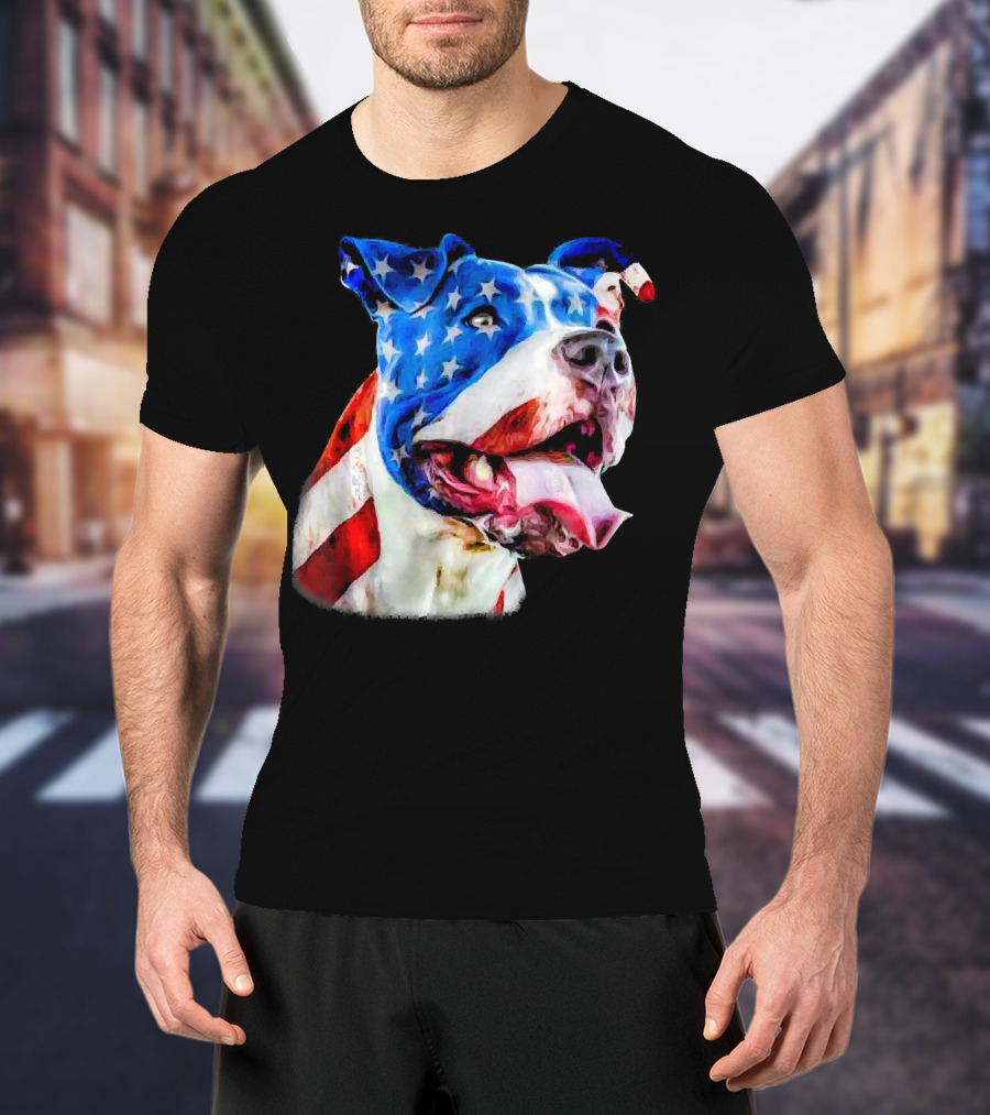 American Pit Bull Terrier USA Flag T-Shirt