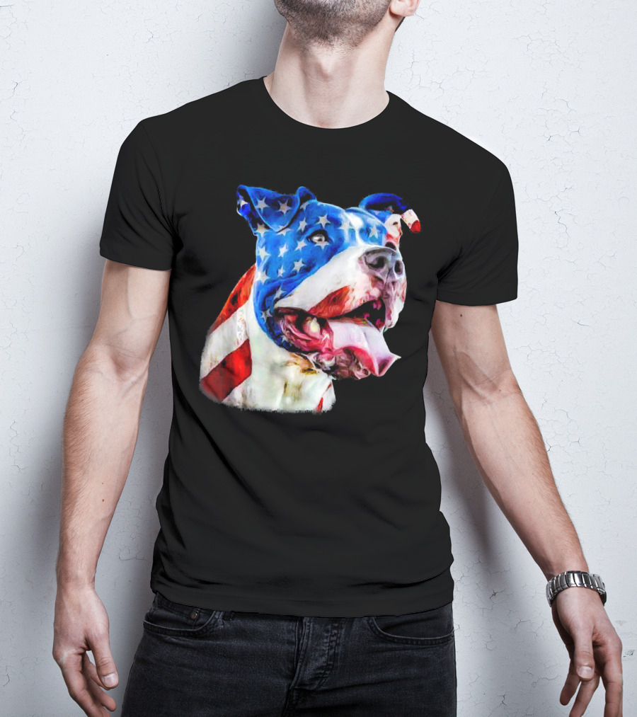 American Pit Bull Terrier USA Flag T-Shirt