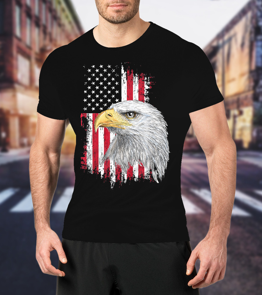 USA Bald Eagle American Flag Independence Day Fourth Of July T-Shirt
