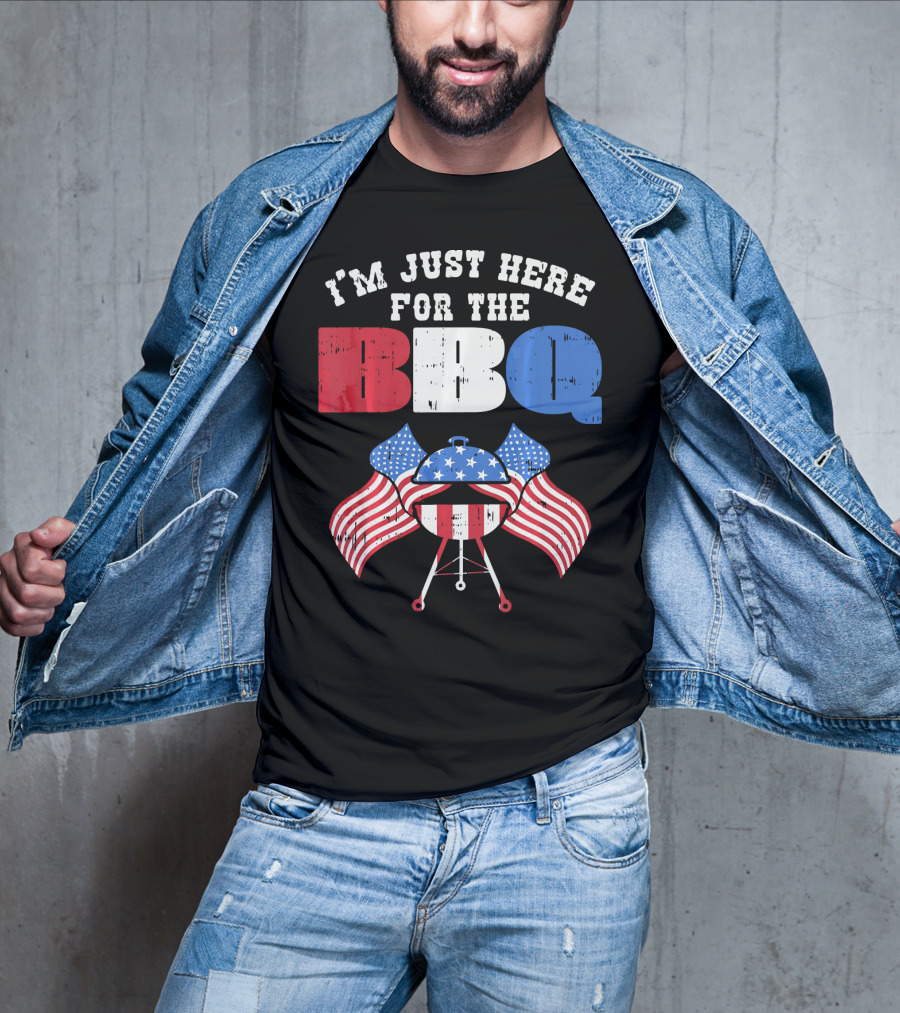I’m Just Here For The BBQ American Flag Grill Fun T-Shirt