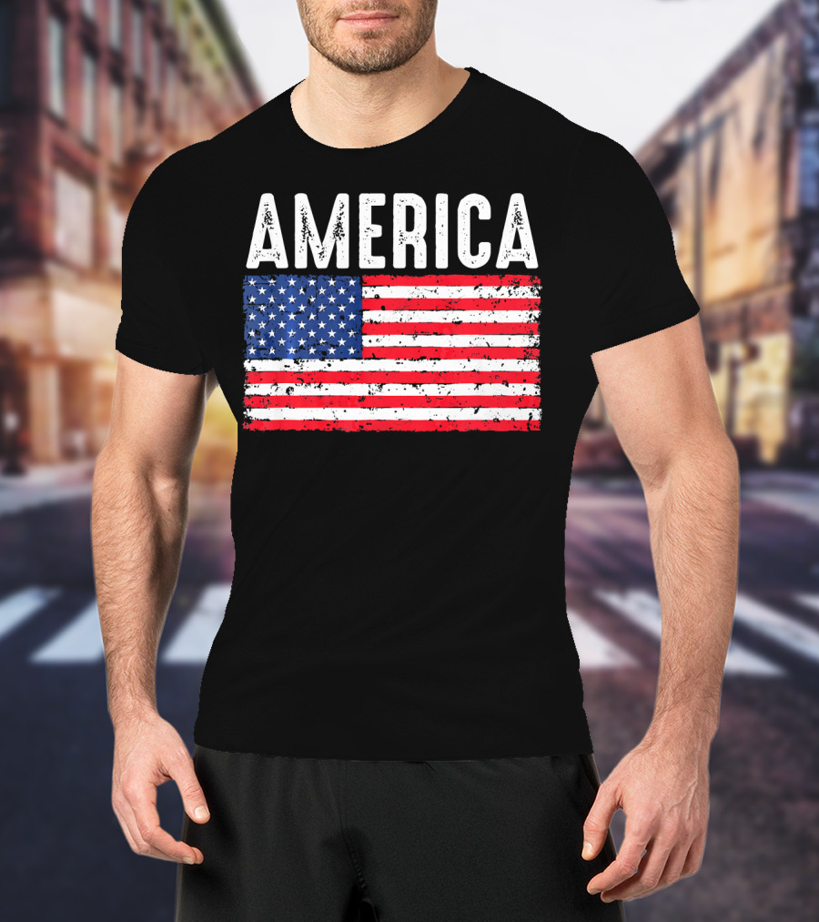 America Flag USA Patriotic Fourth Of July T-Shirt