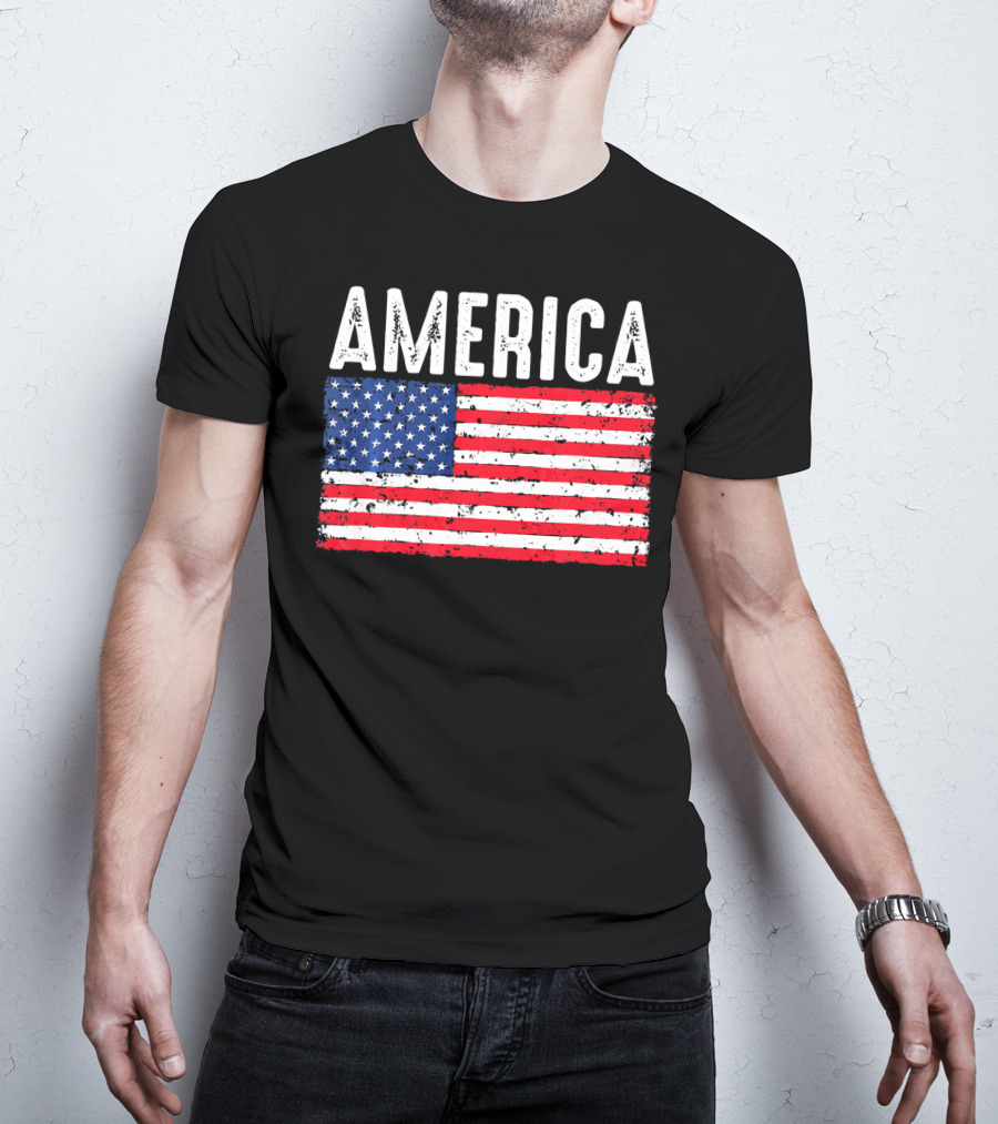 America Flag USA Patriotic Fourth Of July T-Shirt