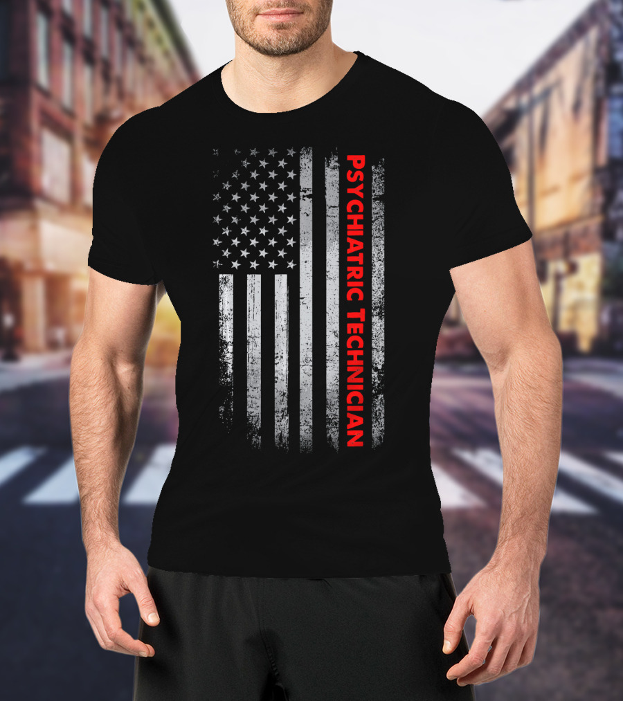 American Flag Psychiatric Technician T-Shirt
