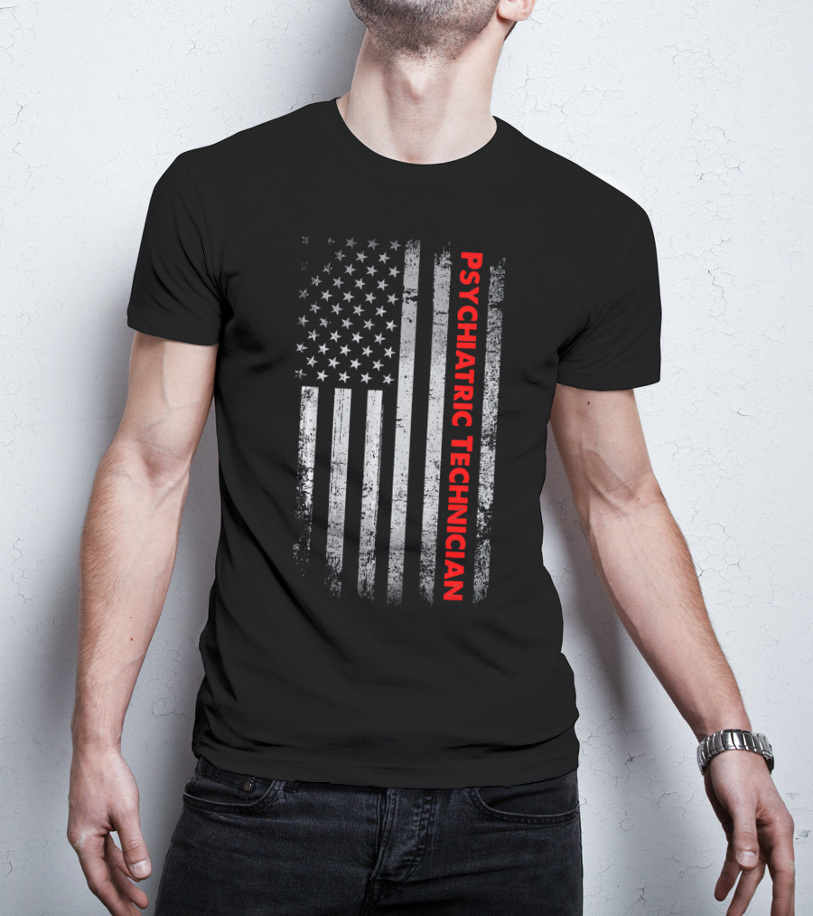 American Flag Psychiatric Technician T-Shirt
