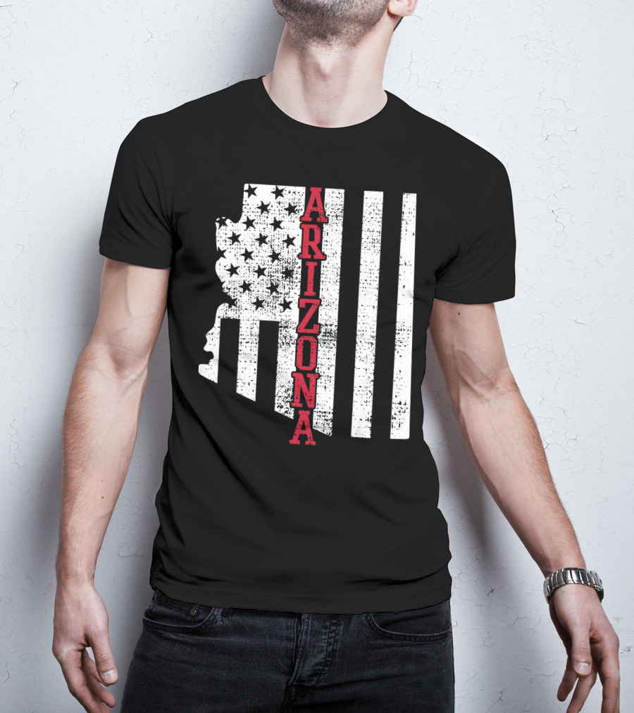 Arizona State Vintage USA Flag Patriotic T-Shirt