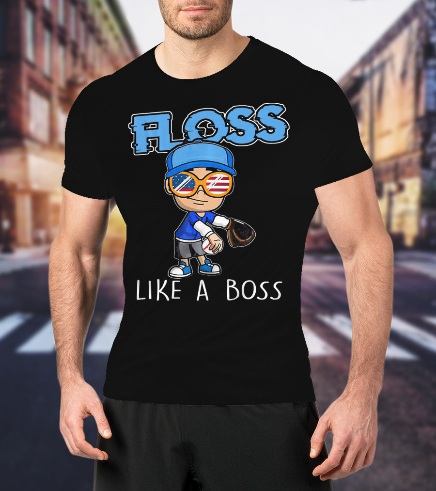 Floss Like A Boss Baseball Pitcher USA Shades T-Shirt