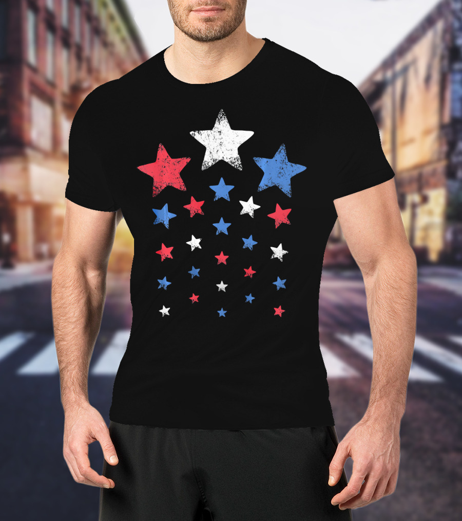 New Years Eve Patriotic Red White Blue Stars T-Shirt