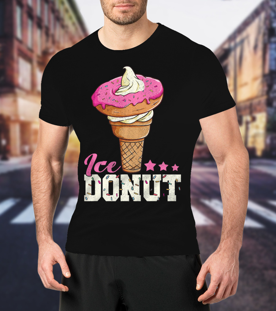 Ice Donut Funny Ice Cream Donut Summer T-Shirt