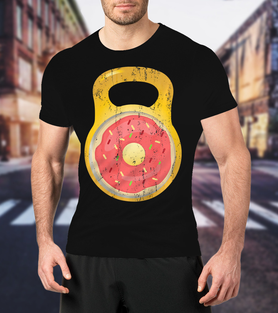 Funny Fitness Donut Kettlebell Doughnut T-Shirt