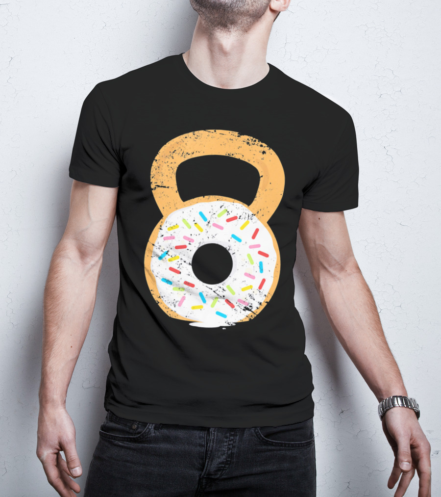 Kettlebell Doughnut With Sprinkles Fitness Humor T-Shirt