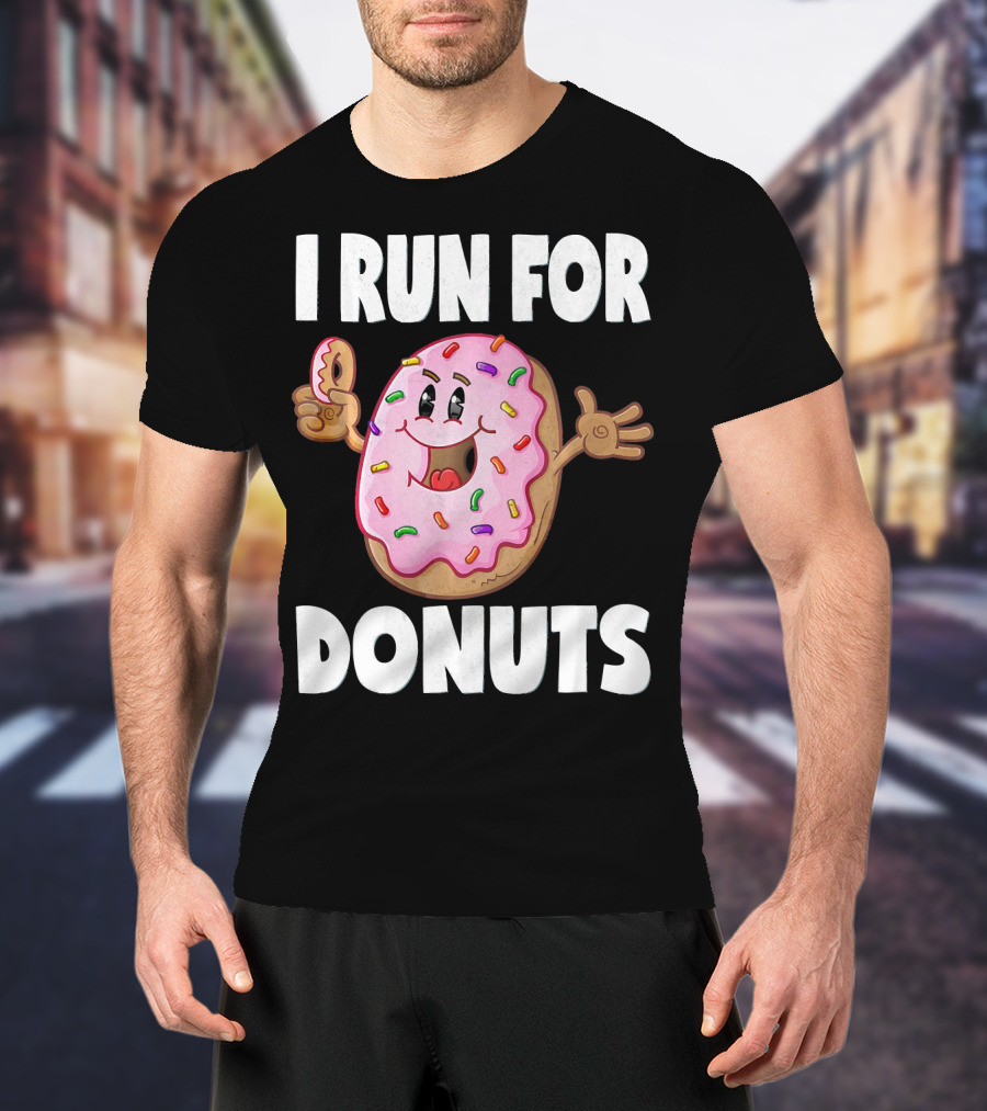 I Run For Donuts Funny Vintage Sprinkled Donut Run T-Shirt