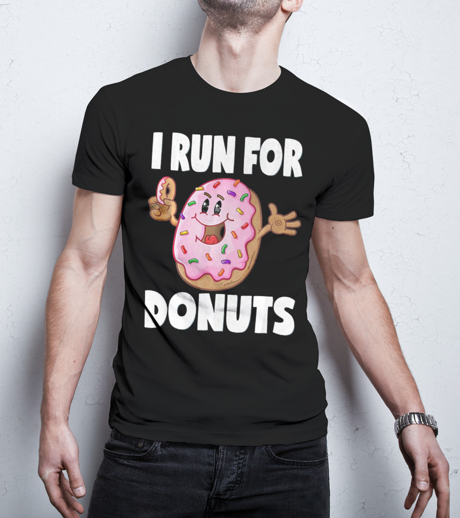 I Run For Donuts Funny Vintage Sprinkled Donut Run T-Shirt