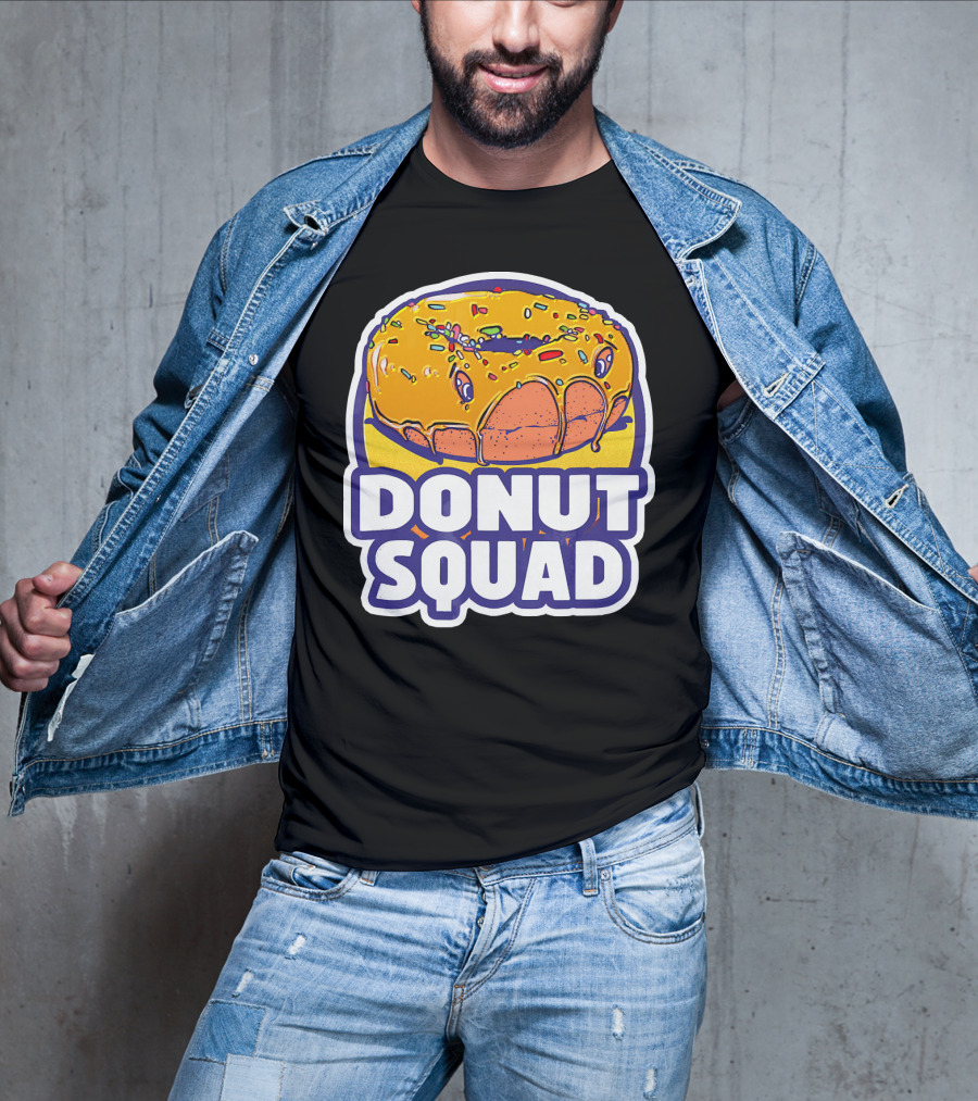 Donut Squad Retro Superhero Baked Fried Colorful Sprinkles T-Shirt
