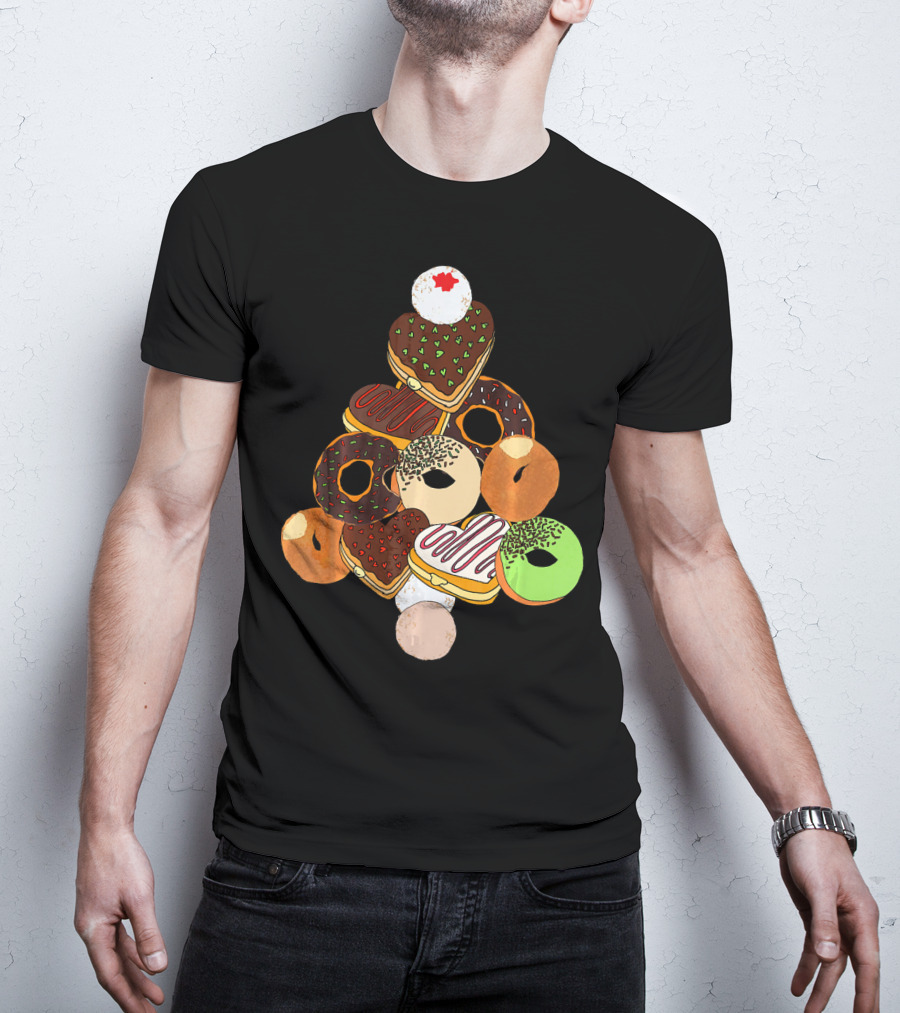 Christmas Tree Made Of Festive Holiday Donuts T-Shirt