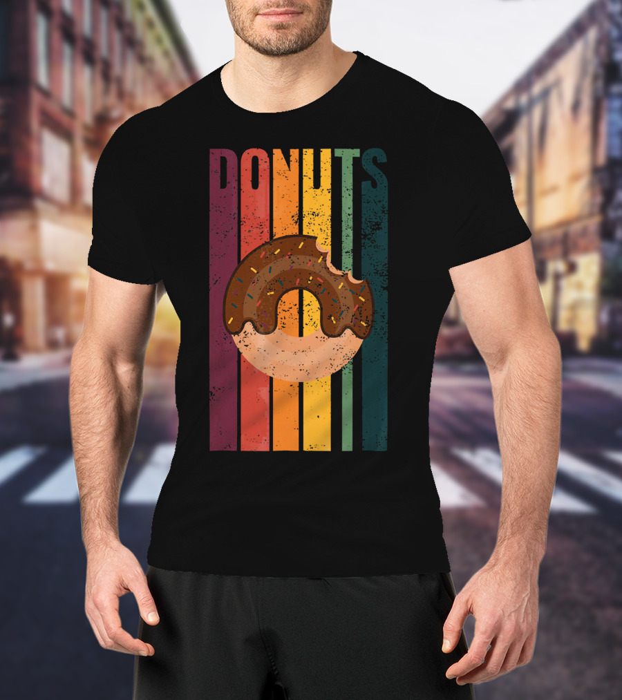 Vintage Donuts Lover Chocolate Sprinkles T-Shirt