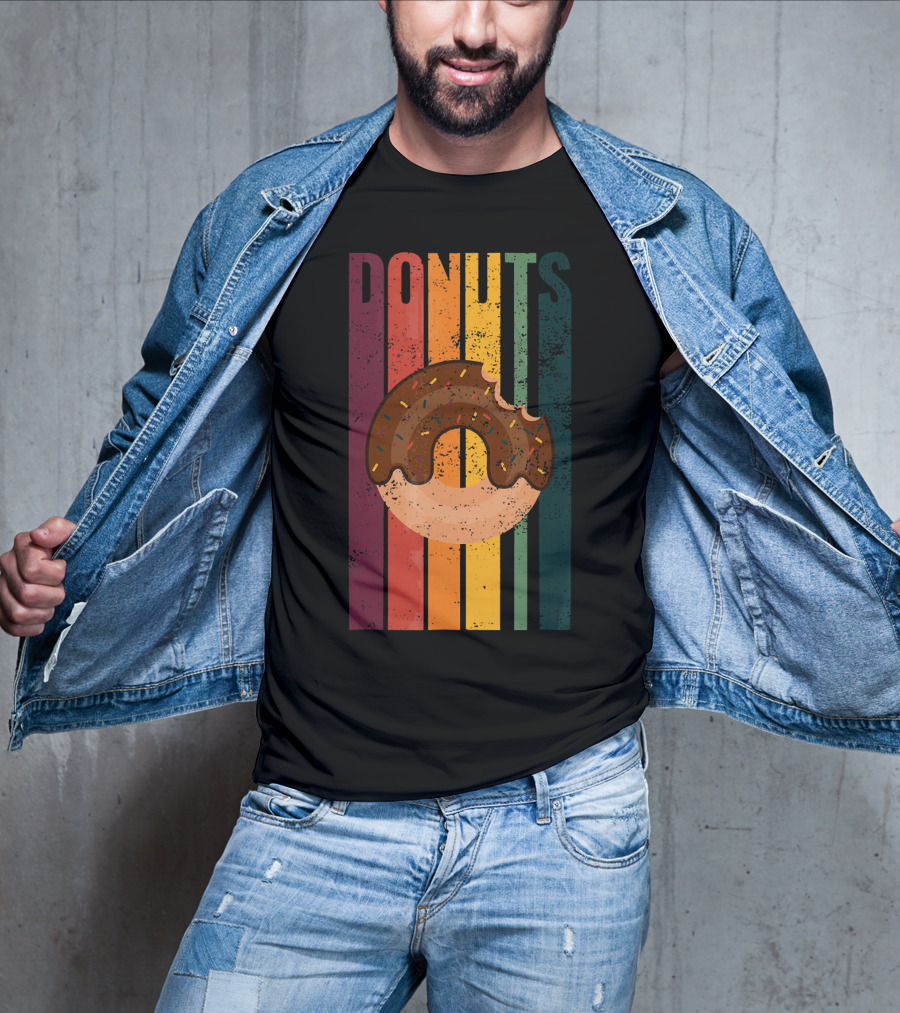 Vintage Donuts Lover Chocolate Sprinkles T-Shirt