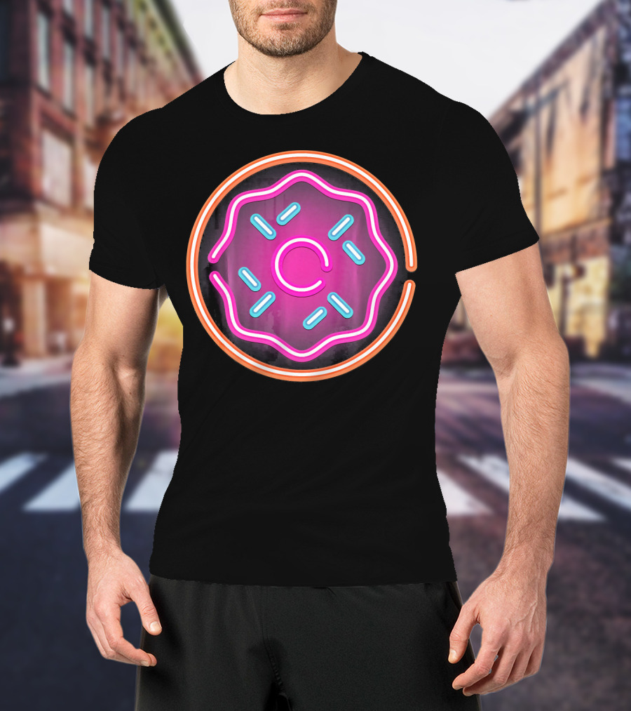 Retro Neon Doughnut Food Sign For Donut Lover T-Shirt