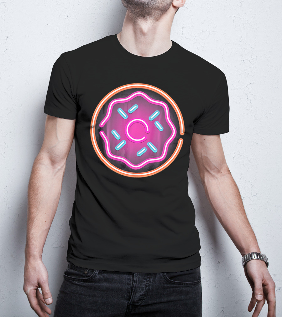 Retro Neon Doughnut Food Sign For Donut Lover T-Shirt