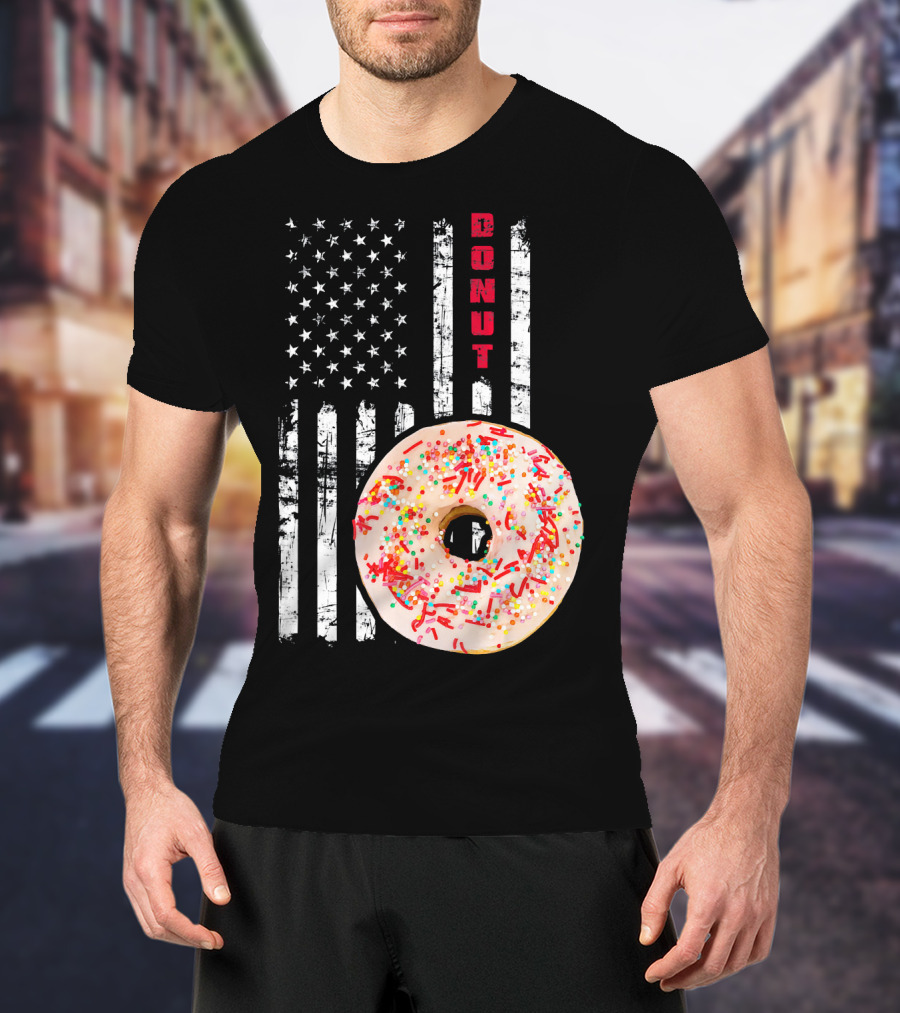 American Flag Donut USA Bakery Goods Donut T-Shirt