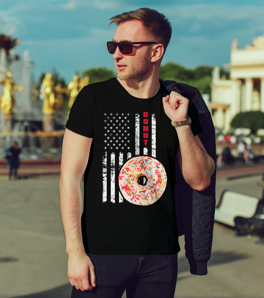 American Flag Donut USA Bakery Goods Donut T-Shirt