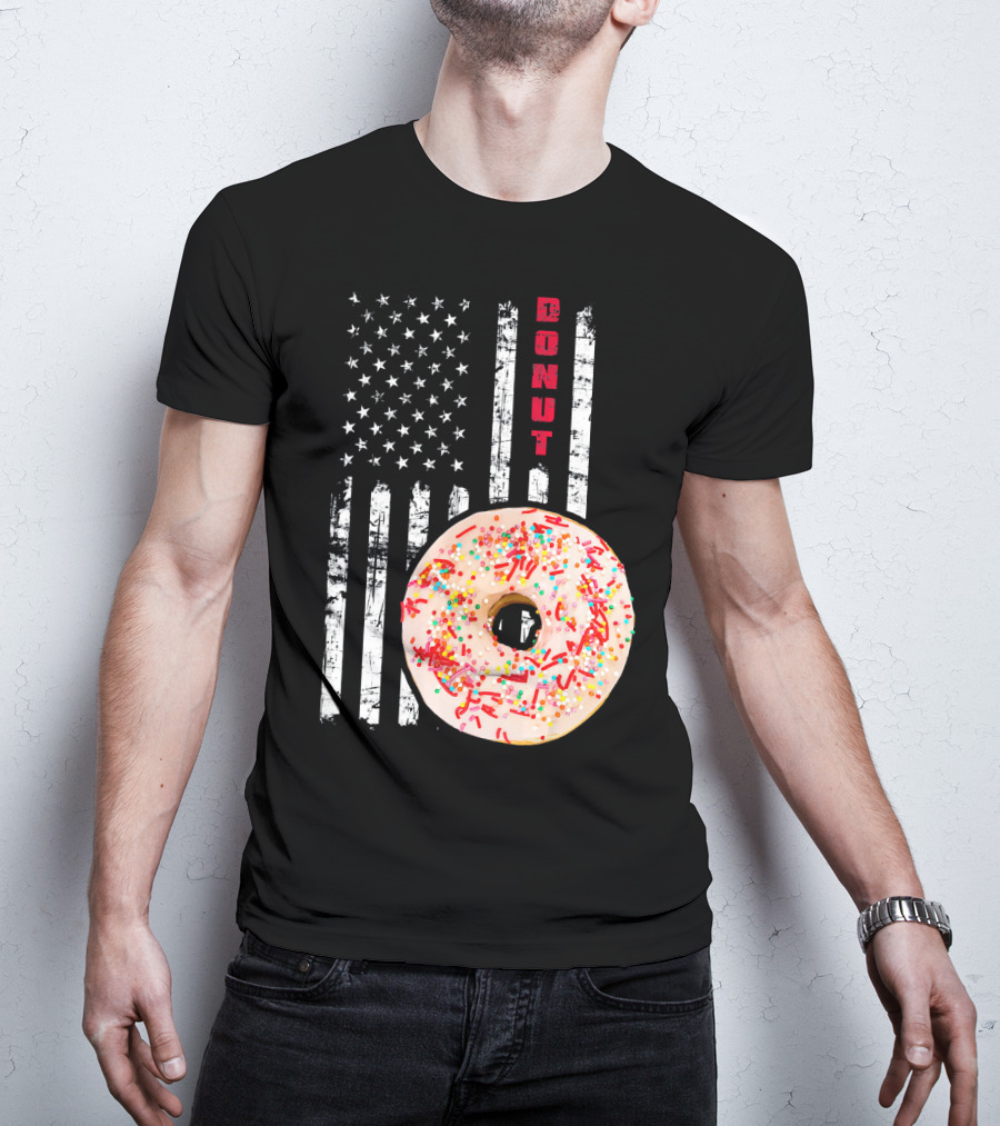 American Flag Donut USA Bakery Goods Donut T-Shirt