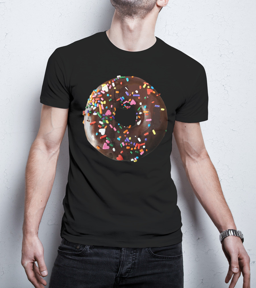 Chocolate Donut Sprinkles Cool Matching Couple Fun T-Shirt