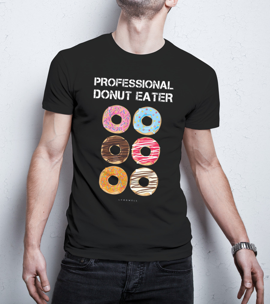 Professional Donut Eater Lumowell Colorful Donuts T-Shirt